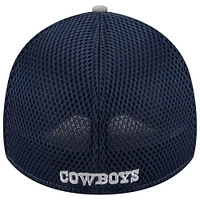 Casquette flexible 39THIRTY Pipe des Dallas Cowboys New Era pour hommes, gris/bleu marine