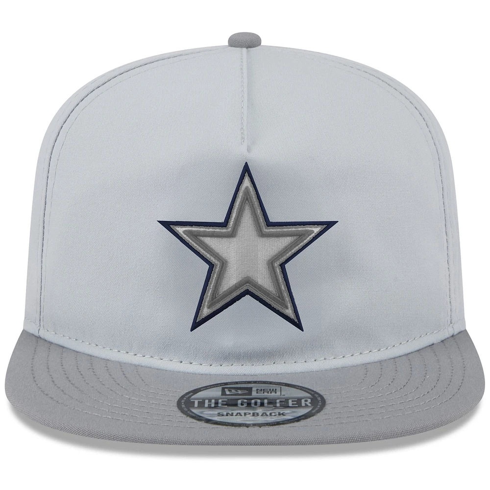 Casquette Snapback de golfeur New Era pour hommes des Dallas Cowboys 2024 NFL Training Camp, grise