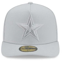Casquette ajustée A-Frame 59FIFTY pour homme avec coloris gris Dallas Cowboys de New Era