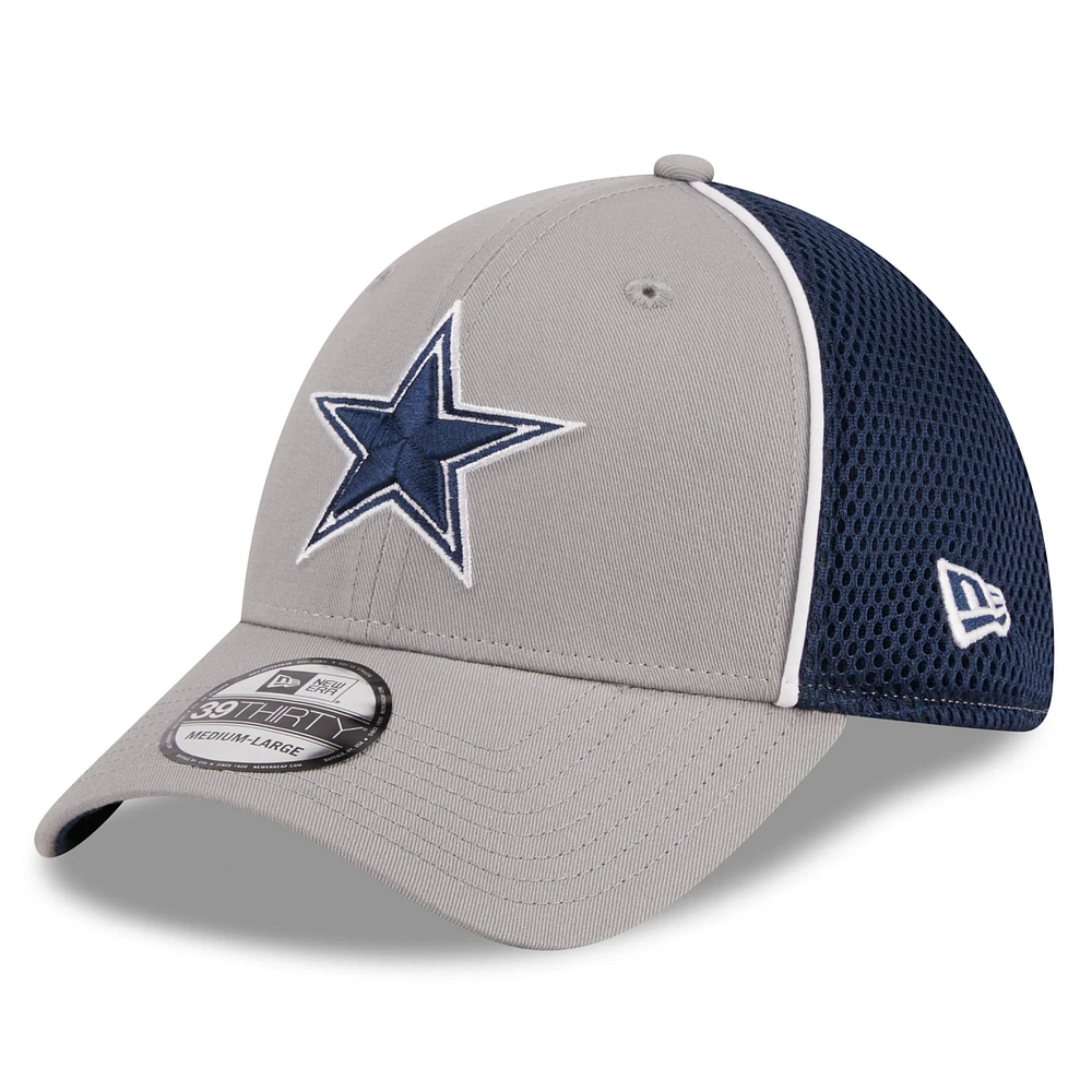 Men's New Era Gray Dallas Cowboys  Pipe 39THIRTY Flex Hat