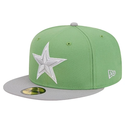 Men's New Era Green/Gray Dallas Cowboys Two-Tone Color Pack 59FIFTY Fitted Hat