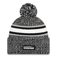 Bonnet en tricot à revers Inspire Change 2023 New Era Heather Black Dallas Cowboys pour hommes avec pompon