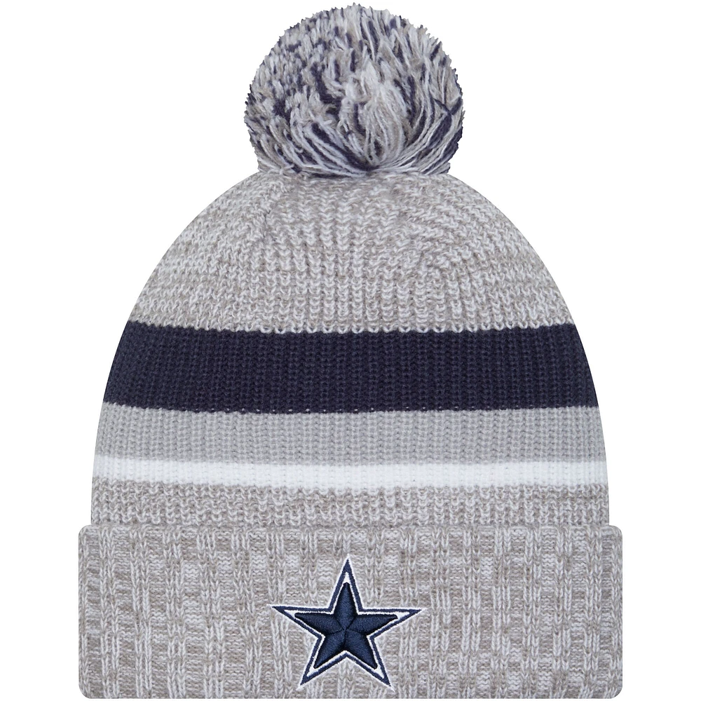 Men's New Era Heather Gray Dallas Cowboys Cuffed Knit Hat with Pom