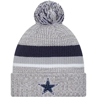 Men's New Era Heather Gray Dallas Cowboys Cuffed Knit Hat with Pom