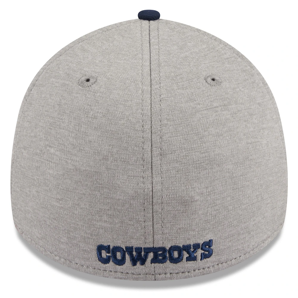 Casquette Flex 39THIRTY à rayures des Dallas Cowboys New Era pour homme, argent chiné