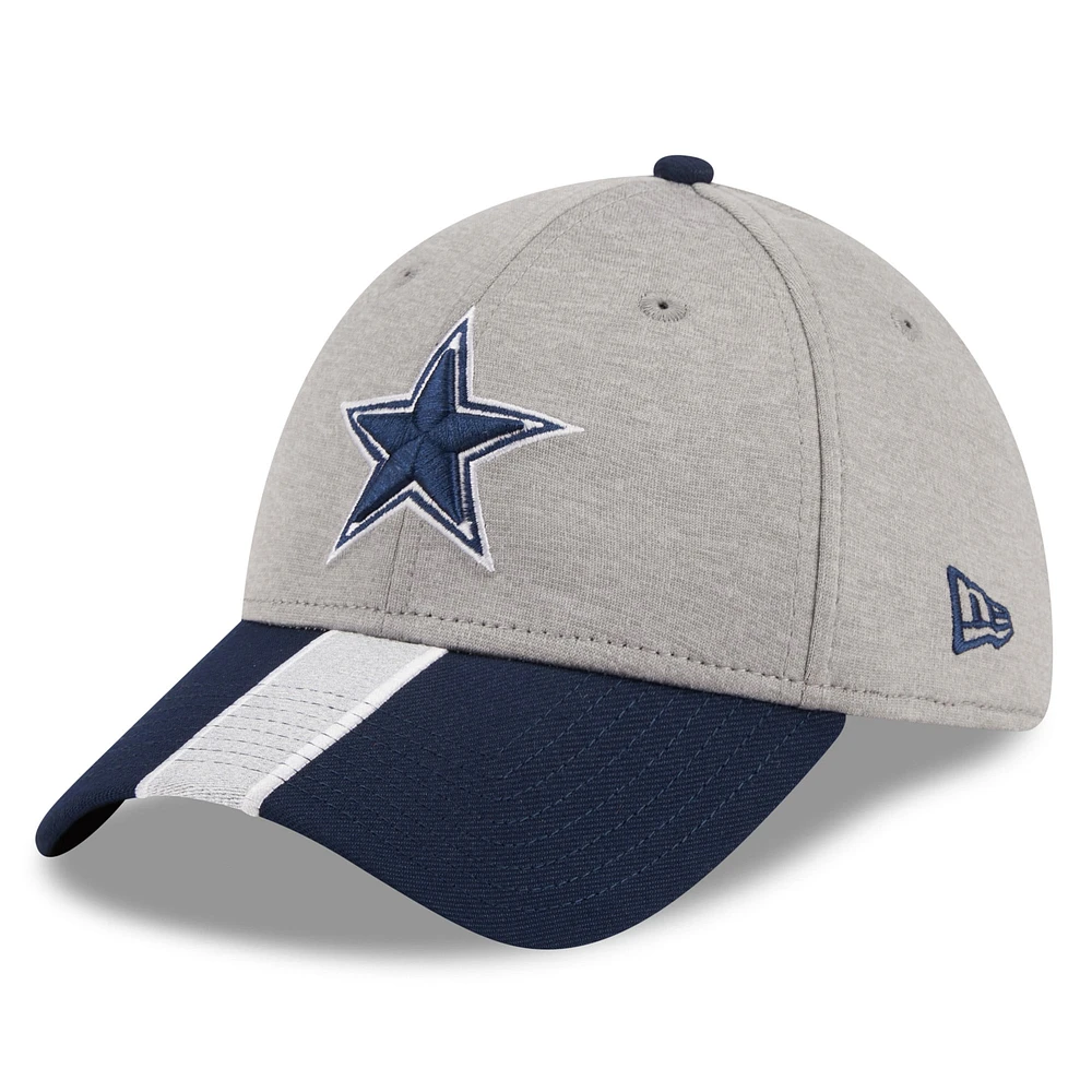 Casquette Flex 39THIRTY à rayures des Dallas Cowboys New Era pour homme, argent chiné