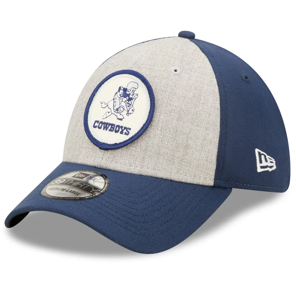 New Era Men's New Era Heathered Gray/Navy Dallas Cowboys 2022 Sideline  39THIRTY Historic Flex Hat