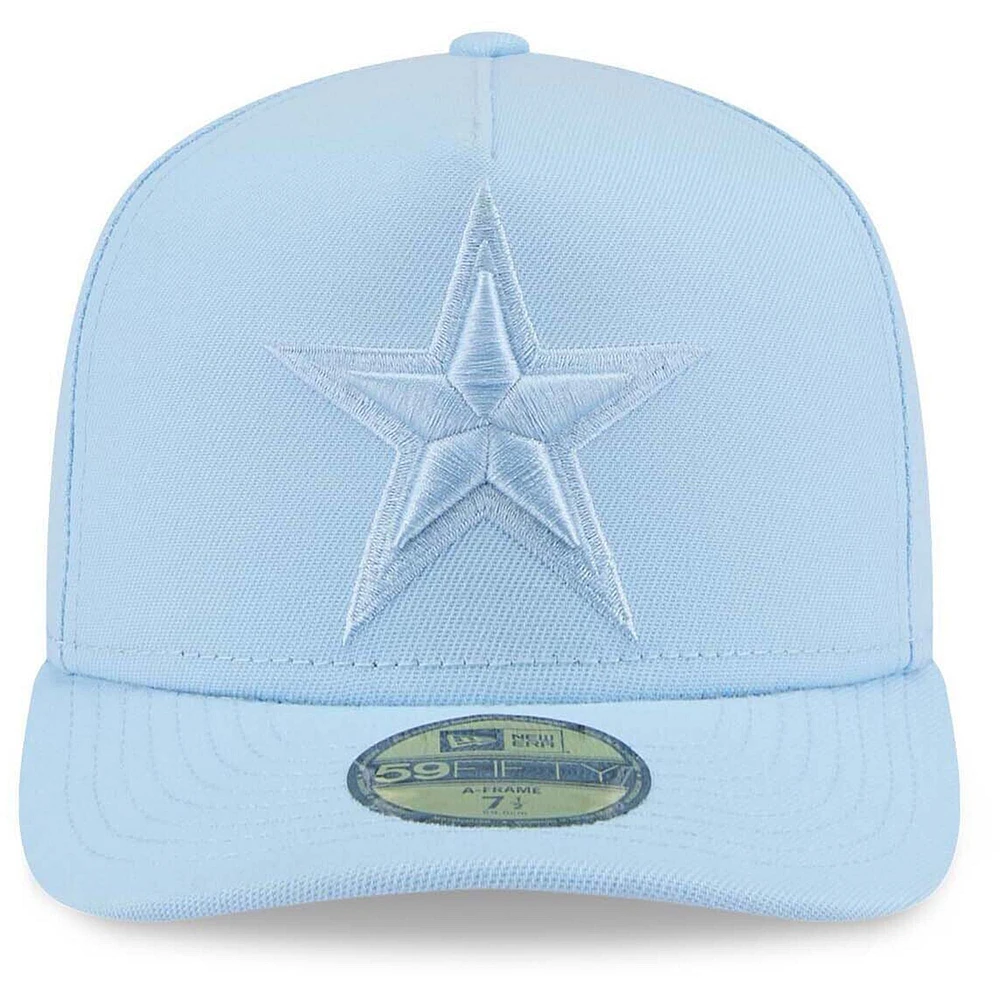 Casquette ajustée A-Frame 59FIFTY bleu clair Dallas Cowboys pour homme New Era