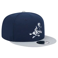 Casquette à visière snapback 9FIFTY Main des Cowboys de Dallas New Era bleu marine/gris pour homme