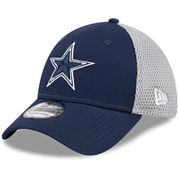 Casquette 39THIRTY Flex Main Neo des Dallas Cowboys New Era pour homme, bleu marine/gris