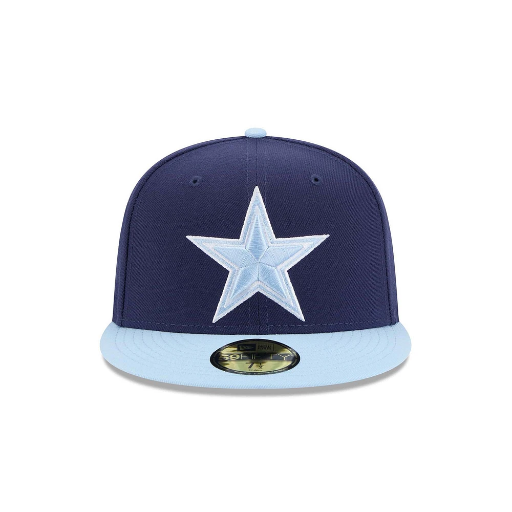 Casquette ajustée bicolore 59FIFTY bleu marine/bleu clair Dallas Cowboys New Era pour homme