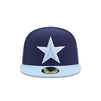 Casquette ajustée bicolore 59FIFTY bleu marine/bleu clair Dallas Cowboys New Era pour homme