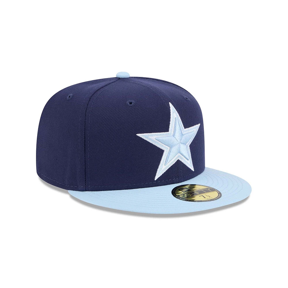 Casquette ajustée bicolore 59FIFTY bleu marine/bleu clair Dallas Cowboys New Era pour homme