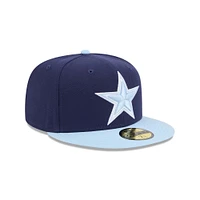 Casquette ajustée bicolore 59FIFTY bleu marine/bleu clair Dallas Cowboys New Era pour homme