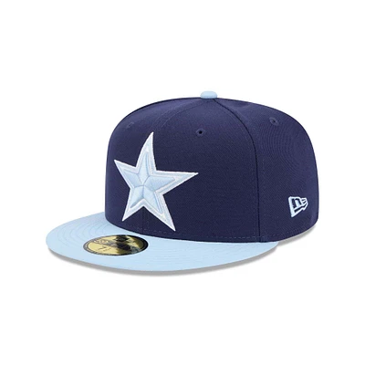 Casquette ajustée bicolore 59FIFTY bleu marine/bleu clair Dallas Cowboys New Era pour homme