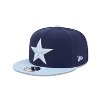 Casquette snapback bicolore 9FIFTY bleu marine/bleu clair pour homme New Era Dallas Cowboys