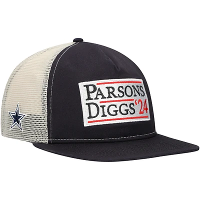 Casquette snapback de golfeur Dallas Cowboys Election Trucker bleu marine/naturel New Era pour homme