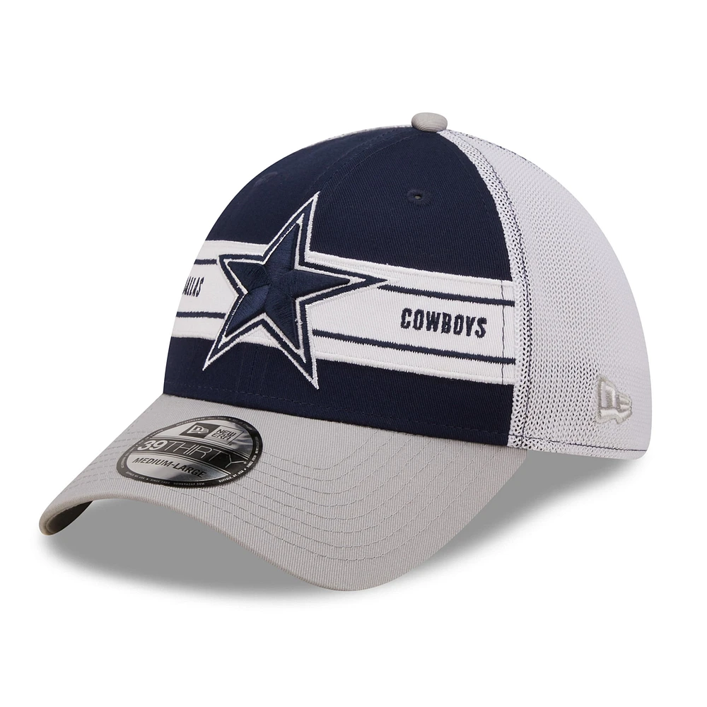 New Era Men's New Era Navy/Silver Dallas Cowboys Team Banded 39THIRTY Flex  Hat