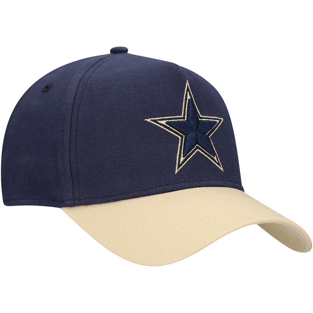 Men's New Era Navy/Tan Dallas Cowboys Moleskin A-Frame 9FORTY Adjustable Hat