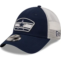 Casquette 9FORTY Snapback Trucker avec logo Dallas Cowboys New Era bleu marine/blanc pour homme