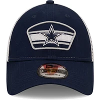 Casquette 9FORTY Snapback Trucker avec logo Dallas Cowboys New Era bleu marine/blanc pour homme