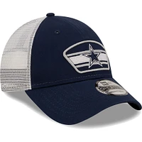 Men's New Era Navy/White Dallas Cowboys Logo Patch Trucker 9FORTY Snapback Hat