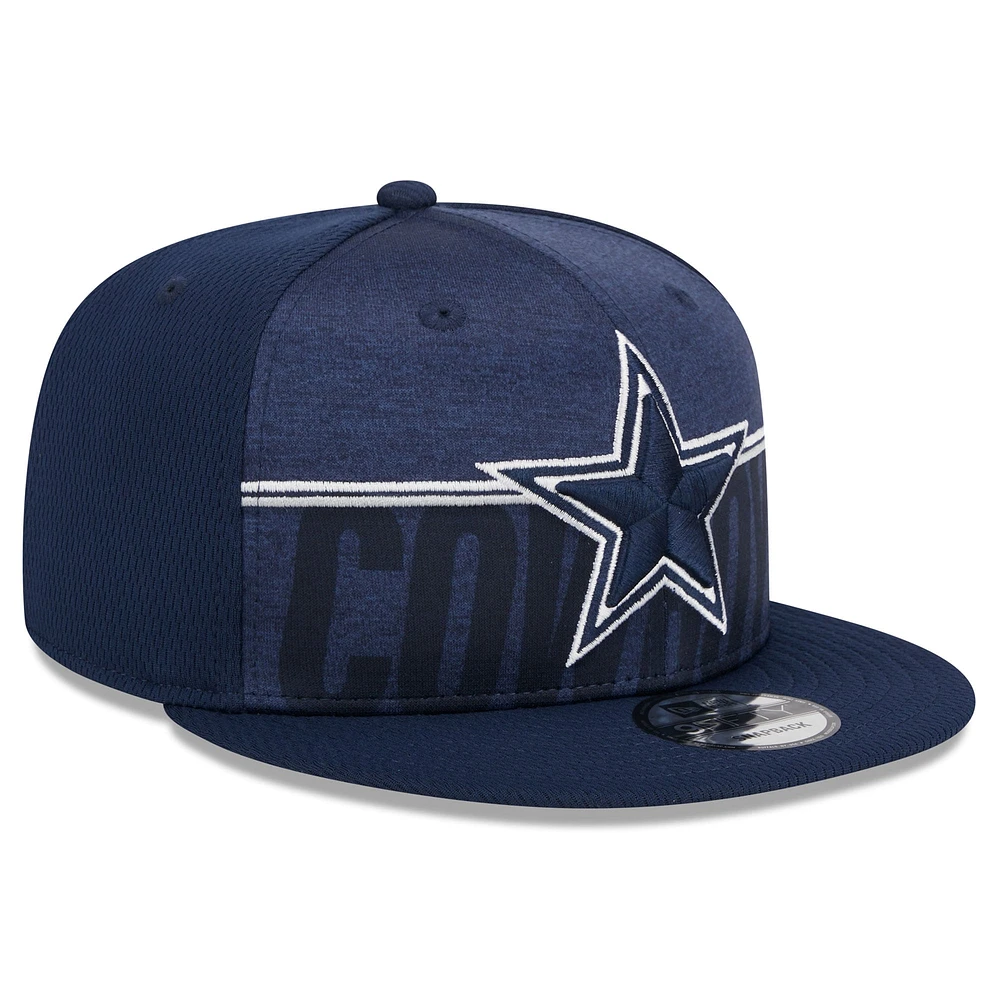 Casquette Snapback 9FIFTY pour homme New Era bleu marine Dallas Cowboys 2023 NFL Training Camp