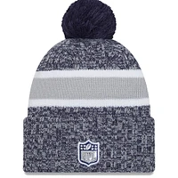 Men's New Era  Navy Dallas Cowboys 2023 Sideline Cuffed Knit Hat With Pom