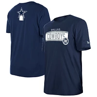 T-shirt à imprimé haute densité Dallas Cowboys 3rd Down New Era bleu marine pour homme