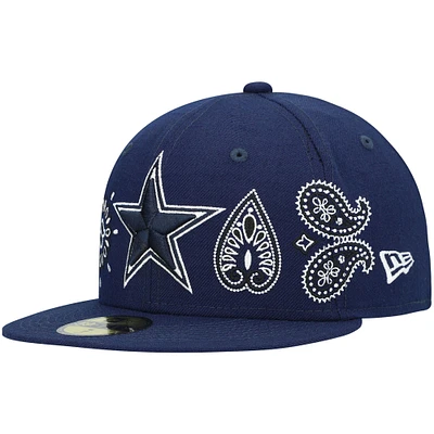 Bandana 59FIFTY Dallas Cowboys New Era pour homme - Bleu marine Casquette ajustée