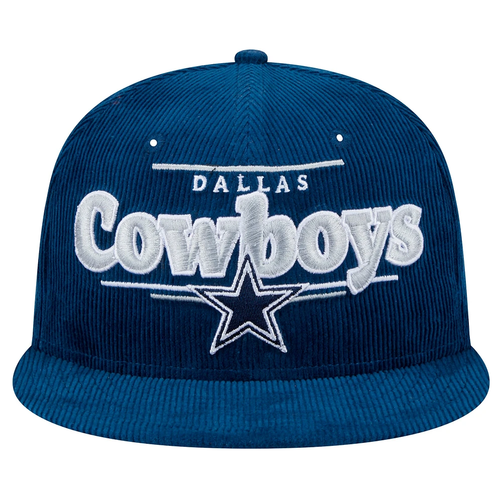 Men's New Era  Navy Dallas Cowboys Display Corduroy 9FIFTY Snapback Hat