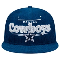 Casquette snapback 9FIFTY en velours côtelé bleu marine Dallas Cowboys de New Era pour homme