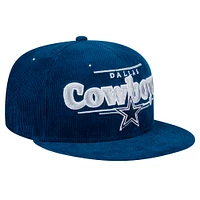 Casquette snapback 9FIFTY en velours côtelé bleu marine Dallas Cowboys de New Era pour homme