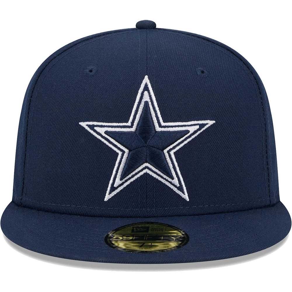 Casquette ajustée 59FIFTY Main des Dallas Cowboys New Era pour homme, bleu marine