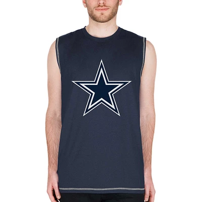 Débardeur musculaire New Era bleu marine Dallas Cowboys pour hommes