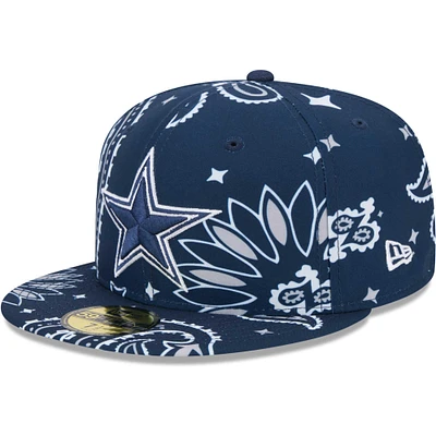 Casquette ajustée 59FIFTY bleu marine Dallas Cowboys Paisley New Era pour hommes