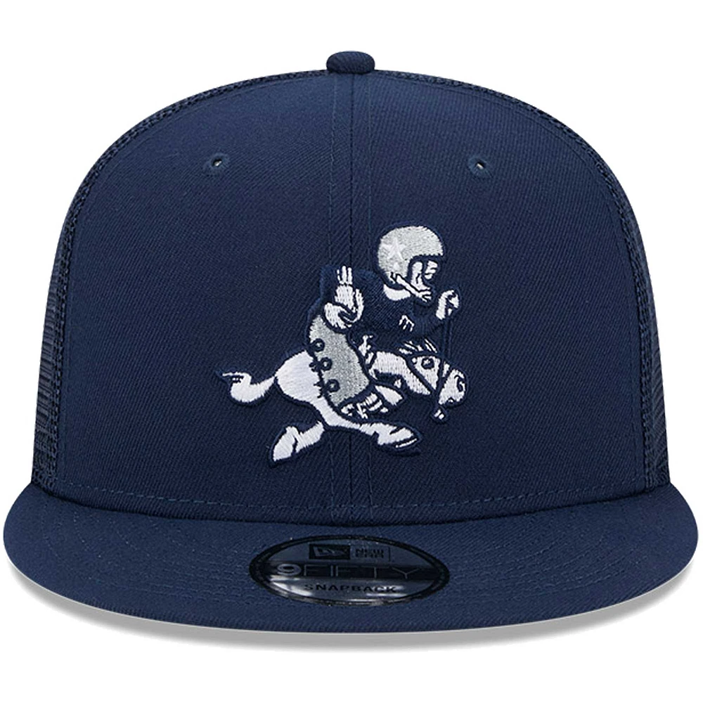 Casquette Snapback 9FIFTY Retro Joe Main Trucker des Dallas Cowboys New Era bleu marine pour homme