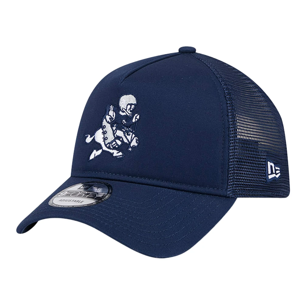 Men's New Era  Navy Dallas Cowboys Retro Main A-Frame Trucker 9FORTY Adjustable Hat