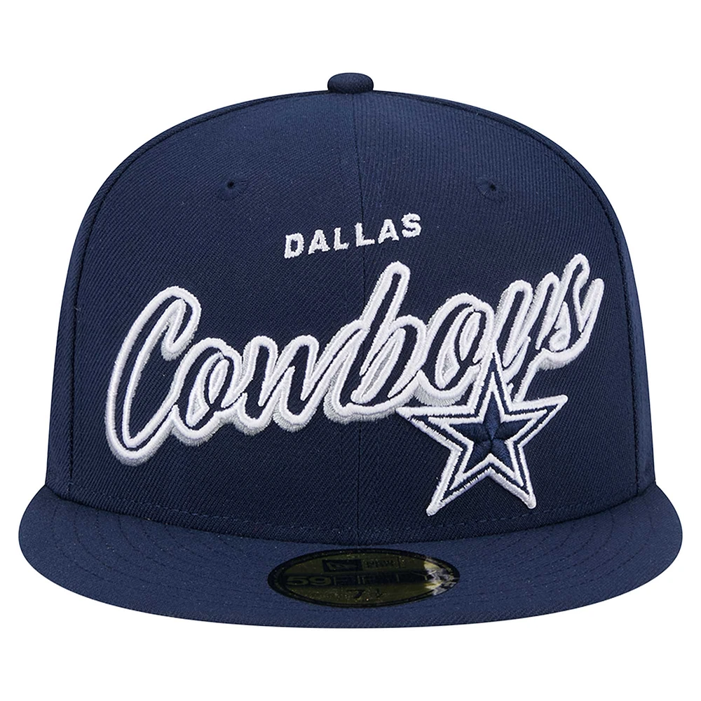 Casquette ajustée 59FIFTY bleu marine Dallas Cowboys pour homme New Era