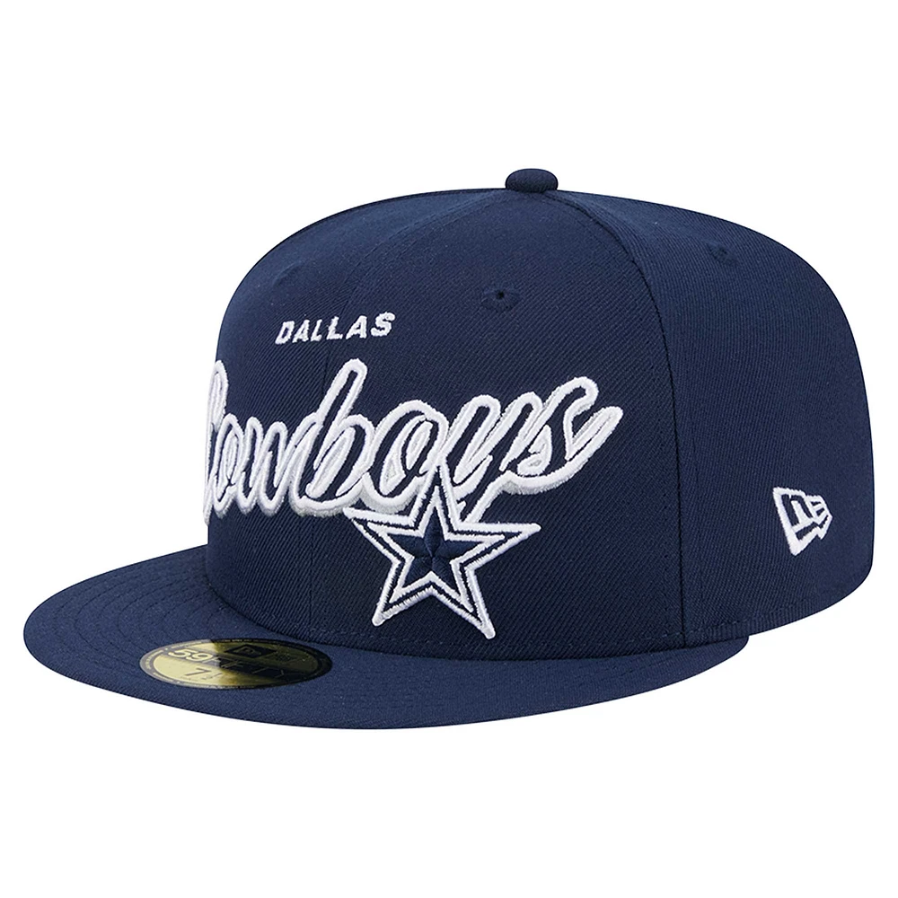 Casquette ajustée 59FIFTY bleu marine Dallas Cowboys pour homme New Era