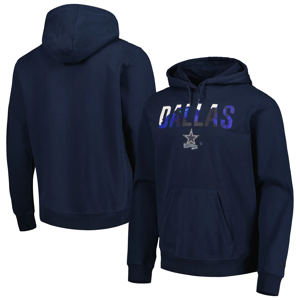 Sweat à capuche pour homme Dallas Cowboys Sideline New Era bleu marine