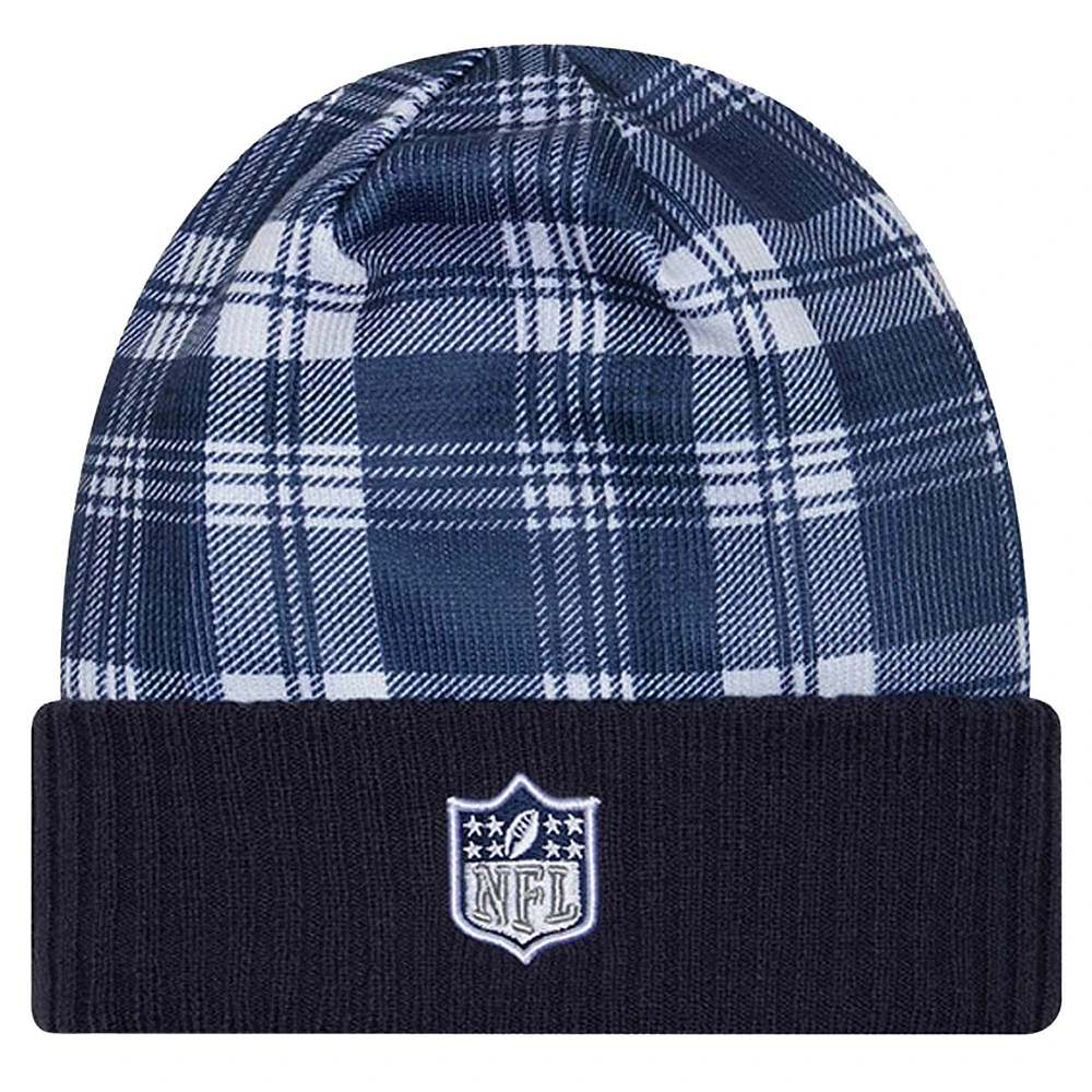 Men's New Era Navy Dallas Cowboys Sideline Statement Cuffed Knit Hat