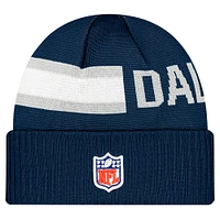 Men's New Era Navy Dallas Cowboys Sideline Tech Cuffed Knit Hat