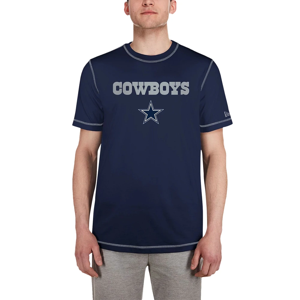 T-shirt bleu marine à imprimé Third Down Puff des Dallas Cowboys New Era pour hommes