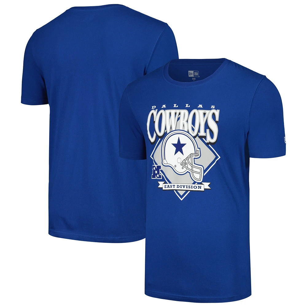 T-shirt New Era Royal Dallas Cowboys pour hommes avec marques historiques