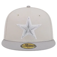 Men's New Era Stone/Gray Dallas Cowboys Two-Tone Color Pack 59FIFTY Fitted Hat