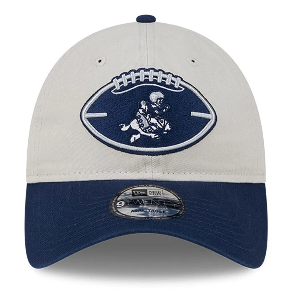 Men's New Era Stone/Navy Dallas Cowboys 2024 Sideline Historic 9TWENTY Adjustable Hat