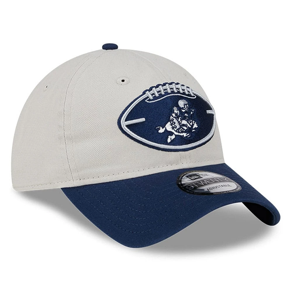 Men's New Era Stone/Navy Dallas Cowboys 2024 Sideline Historic 9TWENTY Adjustable Hat