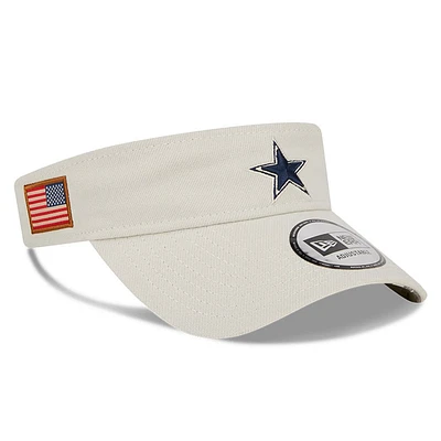 Men's New Era  Stone Dallas Cowboys 2023 Salute To Service Visor