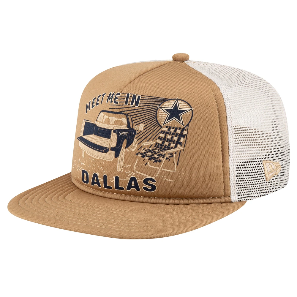 Casquette à visière plate New Era Stone Dallas Cowboys Meet Me 9FIFTY pour homme